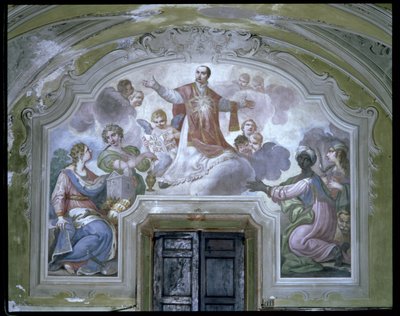تأليه القديس اغناطيوس لويولا (1491-1556) من قاعة الطعام بواسطة دياسينتو فابروني