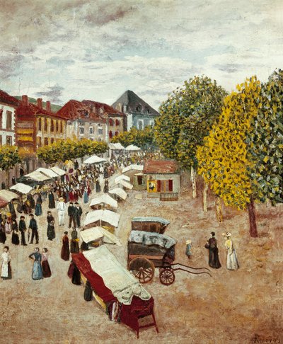 "The March of Dax in the Landes" "لوحة لداريو دي ريجويوس إي فالديس (1875-1913) مجموعة خاصة بواسطة Diario أو Dario de Regoyos y Valdes