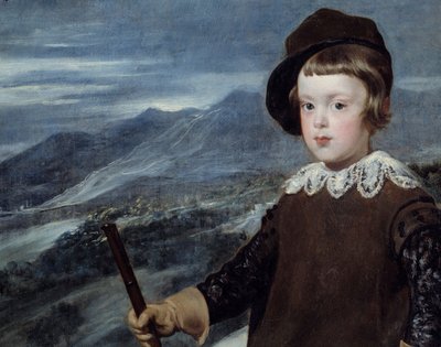 صورة في ملابس الصيد للأمير بالتاسار كارلوس ملك إسبانيا (1629-1646) ، ابن الملك فيليب الرابع التفاصيل. رسم دييجو فيلاسكيز (1599-1660) 1635 صن. 1،91x1،03 م مدريد ، متحف برادو بواسطة دييجو فيلاسكيز