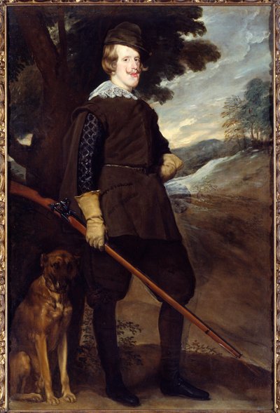 صورة لفيليب الرابع (1605-1665) ، ملك إسبانيا يرتدي بدلة صيد وهو يبلغ من العمر 30 عامًا. لوحة دييغو رودريغيز دي سيلفا إي فيلاسكيز (1599-1660) بواسطة دييجو فيلاسكيز