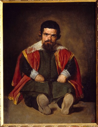 صورة للمهرج سيباستيان دي مورا قزم في قاعة المحكمة. رسم دييجو فيلاسكيز (1599-1660) حوالي 1645 ، صن. 1،06x0،81 m Madrid Musee du Prado - صورة للمهرج سيباستيان دي مورا - قزم المحكمة - جالس. لوحة دييغو فيلاسكيز (أو Ve بواسطة دييجو فيلاسكيز