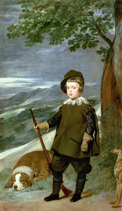 الأمير بالتاسار كارلوس (1629-1649) يرتدي ملابس صياد ، 1635-36 بواسطة دييجو فيلاسكيز