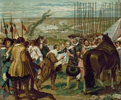 استسلام بريدا ، هولندا ، 1625 (chromolitho) بواسطة دييجو فيلاسكيز