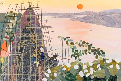 رجال عند شروق الشمس، الهند، 2020 (ملصقة) بواسطة 