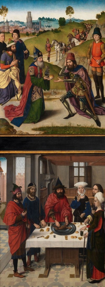 تفاصيل مذبح القربان المقدس ، حوالي 1464-68 (زيت على اللوح) بواسطة ديرك بوتس