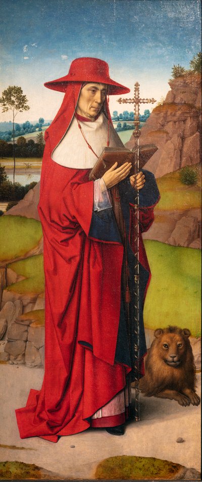 كنيسة الرعية (Parochiekerk Sint-Pieter). تلوين. ديرك بوتس. استشهاد القديس ايراسموس. كاليفورنيا 1460-1464. التفاصيل. اللوحة اليسرى بواسطة ديرك بوتس