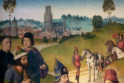 كنيسة الرعية (كنيسة أبرشية القديس بطرس). لوحة. العشاء الأخير. ديرك بوتس. 1464-1468. التفاصيل. اللوحة اليسرى. بواسطة ديرك بوتس