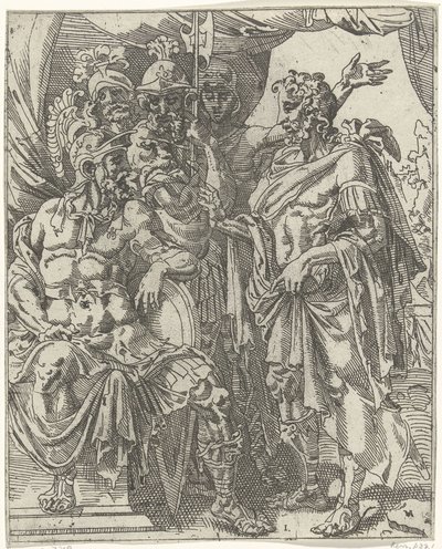يخبر Achior Holofernes عن الإسرائيليين جوديث وهولوفرنيس (عنوان السلسلة) بواسطة ديرك فولكرتس. كورنهرت (منسوبة إلى)
