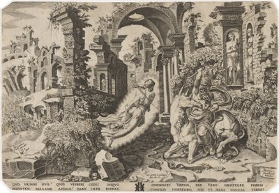 بلعام والملاك بواسطة ديرك فولكرتز كورنهرت بعد Maerten van Heemskerck