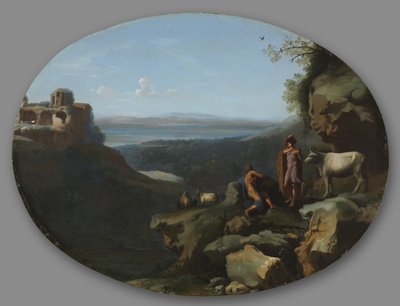 عطارد وأرجوس في المناظر الطبيعية ، ج. 1635. بواسطة Dirck van der Lisse