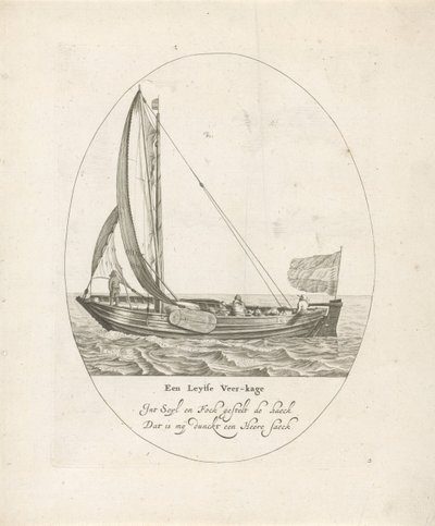 ليدن العبارة A Leytse Veer-kage (العنوان على الكائن) ثمانية أنواع هولندية مختلفة من السفن الداخلية (عنوان السلسلة) بواسطة ديرك إيفرسن لونس