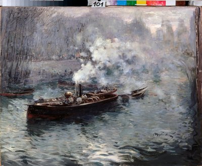 باخرة - لوحة رسمها دميتري أنفيموفيتش شيربينوفسكي (1867-1926)، زيت على قماش بواسطة ديمتري أنفيموفيتش ششيربينوفسكي