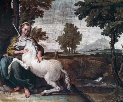 A Virgin with a unicorn بواسطة دومينيكينو