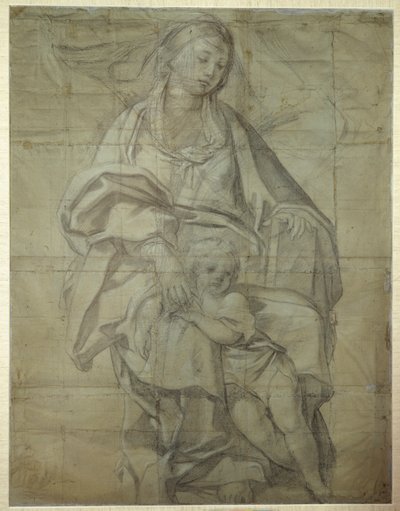 Madonna and Child (black chalk on paper) بواسطة دومينيكينو