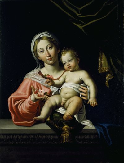 The Madonna della Rosa, before 1627 (oil on canvas) بواسطة دومينيكينو
