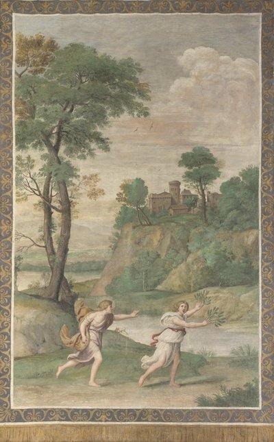 أبولو يلاحق دافني فريسكو من فيلا الدوبرانديني ، 1617-1618 بواسطة دومينيكينو