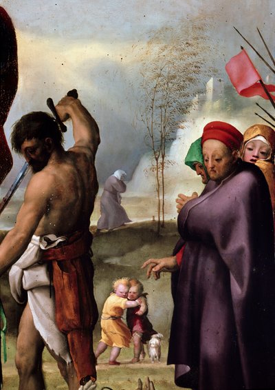 القديس بولس في العرش بالتفصيل. لوحة لدومينيكو بيكافومي (1486-1551) ، حوالي 1515. اشرب. قاتمة: 230x150 سم. سيينا (سيينا) ، متحف الأوبرا المتروبوليتان بواسطة دومينيكو بيكافومي