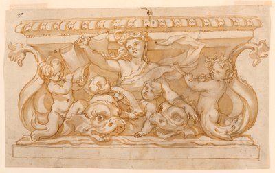 رسم، حوض النافورة، 1650-1675 بواسطة دومينيكو بيولا