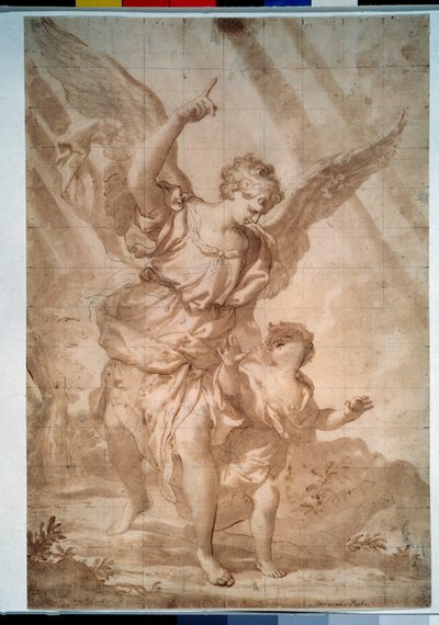 "الملاك الحارس" (الملاك الحارس) رسم بقلم دومينيكو بيولا (1627-1703) متحف بوشكين ، موسكو بواسطة دومينيكو الأكبر بيولا