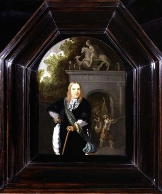 صورة الكابتن جاكوبوس فان دير بورغ واقفا أمام Doeler Poort ، ليدن بواسطة Dominicus van Tol