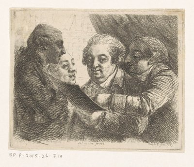 صورة لأربعة أشقاء من عائلة تيريس ، باعة كتب في نابولي Les quatres freres (العنوان على الكائن) بواسطة Dominique Vivant Denon (baron)