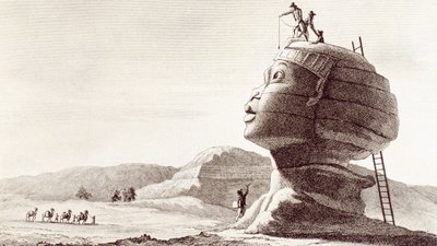 تمثال أبو الهول بالجيزة في مصر خلال حملة مصر بواسطة دومينيك فيفانت دينون