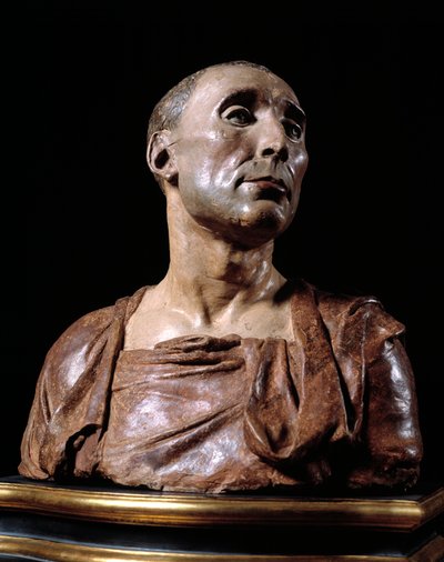 صورة تمثال نصفي للكوندوتيير نيكولو دا أوزانو (1359-1431) "" منحوتة من الطين بواسطة دوناتو دي باردي ديت دوناتيلو (1386-1466) بواسطة دوناتيلو