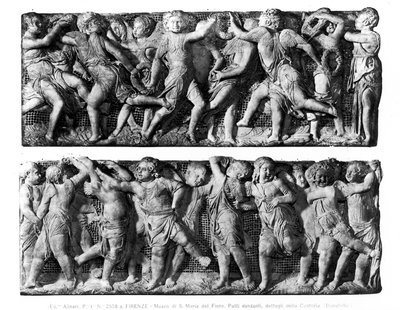 لوحة Putti الراقصة ، من كانتوريا ، في معرض الغناء في الكاتدرائية (الرخام) بواسطة دوناتيلو