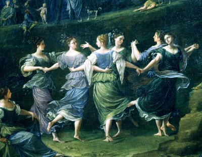 الراقصون ، التفاصيل من Dance of Nymphs ، 1724-25 بواسطة دوناتو كريتي