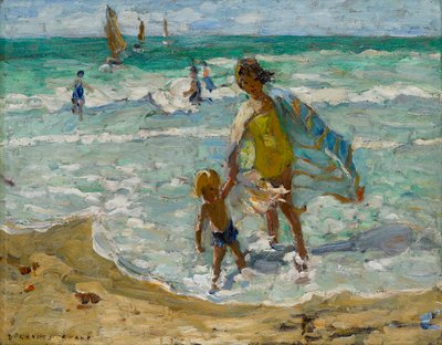 يوم عاصف على شاطئ البحر (زيت على قماش) بواسطة 