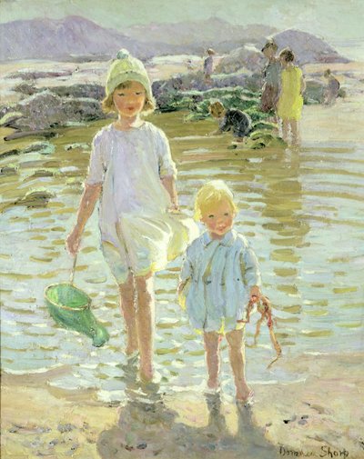 أطفال على شاطئ البحر بواسطة Dorothea Sharp