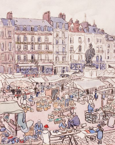 ضع Nationale ، Dieppe ، c.1910 (الطباشير والمرحاض على الورق) بواسطة دوجلاس فوكس بيت