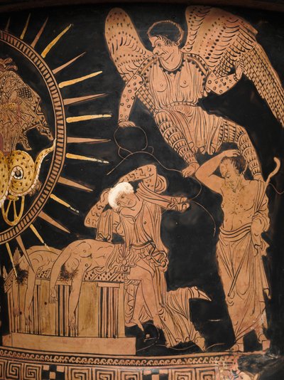 التفاصيل من lekythos ذات الشكل الأحمر بواسطة دوريس