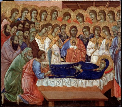 The dormition of the virgin (detail of the Maesta) (Painting بواسطة دوتشيو دي بونينسينيا