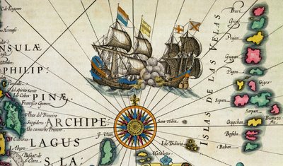 C.3.c.8 سفن القتال ، قبالة الفلبين ، التفاصيل من الصفحة 361-2 (جزر الهند الشرقية) ، "أطلس ..." مركاتور بواسطة المدرسة الهولندية