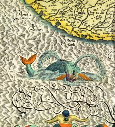 C.3.c.8 وحش البحر ، تفاصيل من الصفحات 369-70 من "أطلس مركاتور ..." بواسطة المدرسة الهولندية