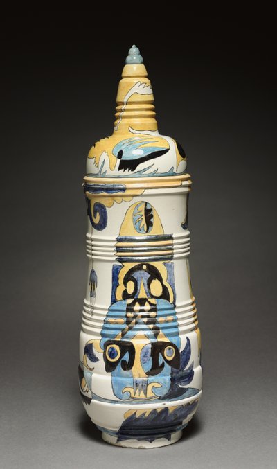 جرة مغطاة ، صممها ثيودوروس إيه سي كولنبراندر (1841-1930) ، من صنع مصنع روزنبرج ، هولندا بواسطة المدرسة الهولندية