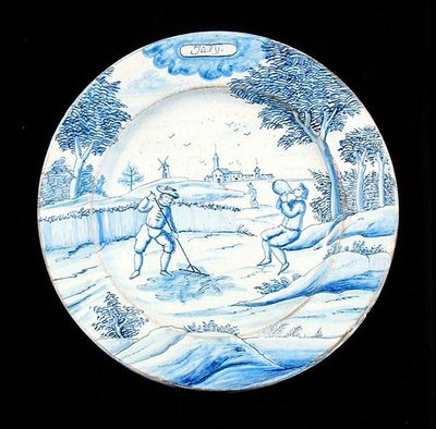 لوحة Delftware تصور شهر يوليو (خزف مزجج بالقصدير) بواسطة المدرسة الهولندية