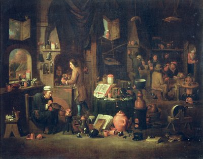 متجر الطبيب (زيت على قماش) بواسطة Dutch School