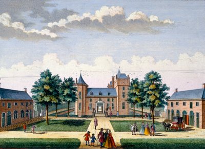 واجهة قلعة Assumburg ، من Het Zeganpralent Kennemerlant بواسطة Hendrick de Leth و Matthias Brouerius Van Nidek ، تم نشره ج 1700-1730 بواسطة المدرسة الهولندية