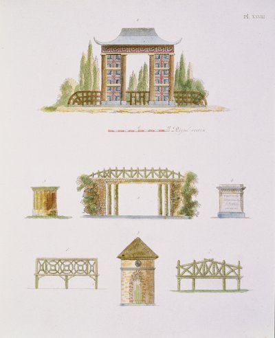 زينة الحديقة ، من مجلة Garden Gems ، بقلم G. van Laar ، تم نشره عام 1802 (انظر أيضًا 172967) بواسطة المدرسة الهولندية