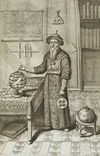 يوهان آدم شال فون بيل (1591-1666) من الصين رسمها أثناسيوس كيرشر (1601-80) 1667 بواسطة المدرسة الهولندية