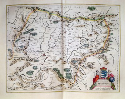خريطة ترانسيلفانيا ، من أطلس ، أمستردام ، 1657 بواسطة المدرسة الهولندية