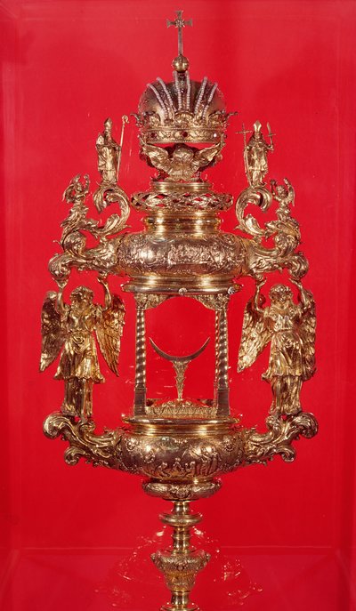 Monstrance ، يحمل علامة هارلم لعام 1764 وربما علامة المنتجين ، معينات مثقوبة (مذهب فضي) بواسطة المدرسة الهولندية