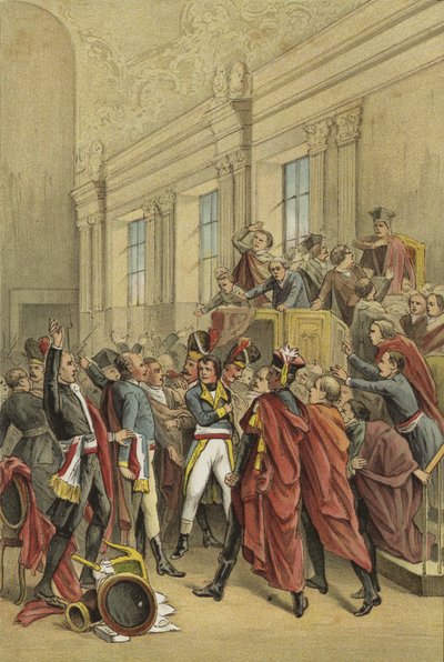 نابليون يطرد مجلس الخمسمائة من غرفته ، انقلاب 18 برومير ، 1799 بواسطة المدرسة الهولندية