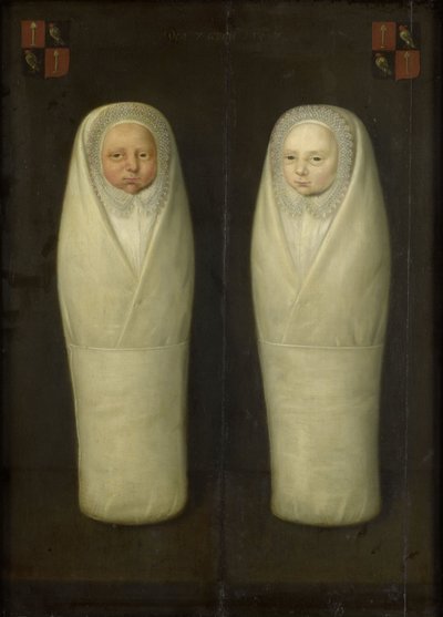 صورة التوائم المتقلبة: الأطفال المتوفين في وقت مبكر من يعقوب دي جريف وألتج بيلينز ، c.1617 بواسطة المدرسة الهولندية