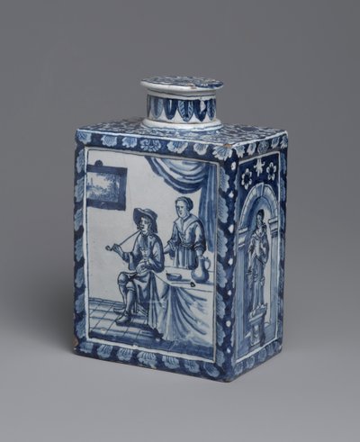 علبة شاي ، c.1698 (آنية زجاجية) بواسطة المدرسة الهولندية