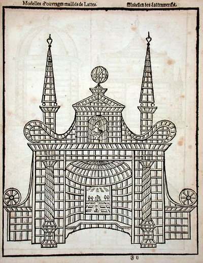 تصميم تعريشة ، من "البستاني الهولندي" بقلم يوهان فان دير جروين ، نُشر عام 1699 (نقش) بواسطة المدرسة الهولندية