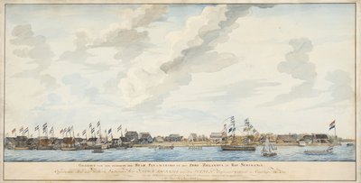 منظر لمدينة باراماريبو وحصن زيلانديا ، 1772 بواسطة المدرسة الهولندية