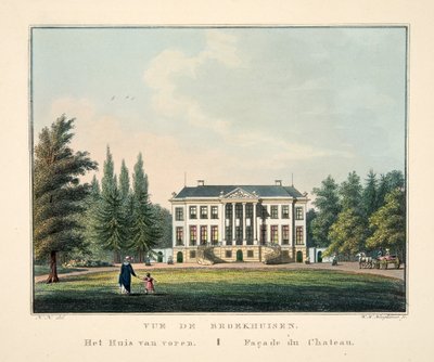 Vue de Broekhuisen. Het Huis van voren. Façade du Chateau بواسطة المدرسة الهولندية